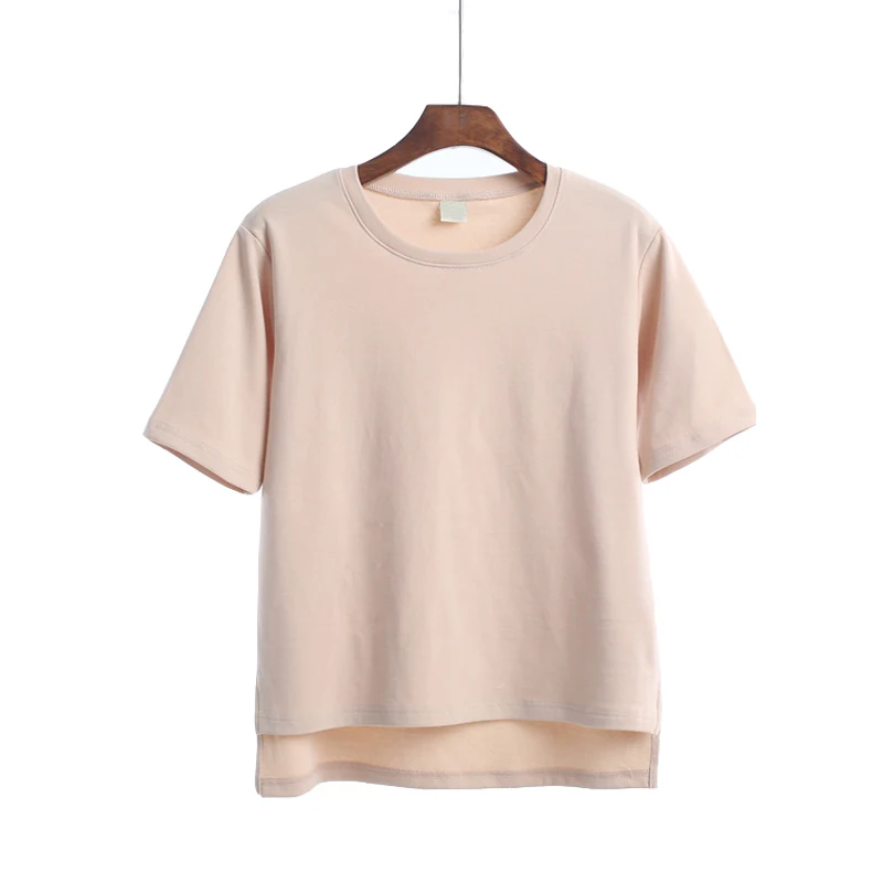 

2017Women Clothing Summer Women T Shirt Short Sleeve O-neck Casual Cotton Solid Color Tops Tees Female Ladies T-Shirt 6300