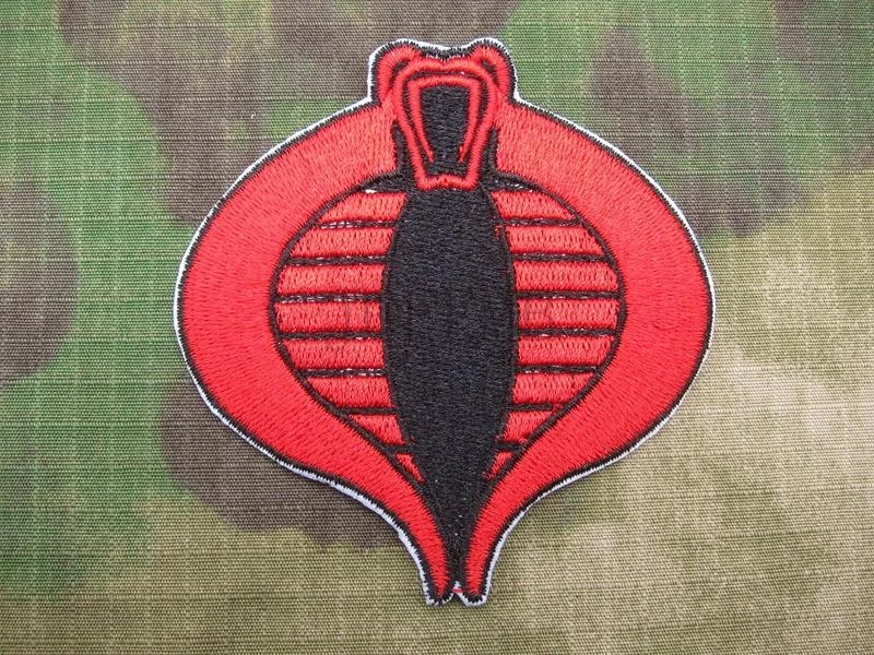 GI Joe Cobra Commander Officer Large 6" Silver/Black Embroidered Iron-On Patch GI Joe Cobra Commander Officer Large 6" Silver/Black Embroidered Iron-On Patch