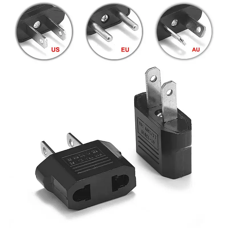 5pcs US American Plug Adapter 2 Pin EU European Euro China To US Travel