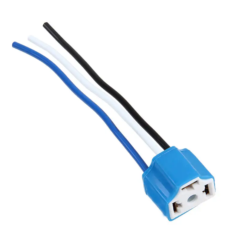 1pc H4 Ceramic Car Auto Headlight Extension Connector Lamp Bulb Wiring Harness Socket Plug Car