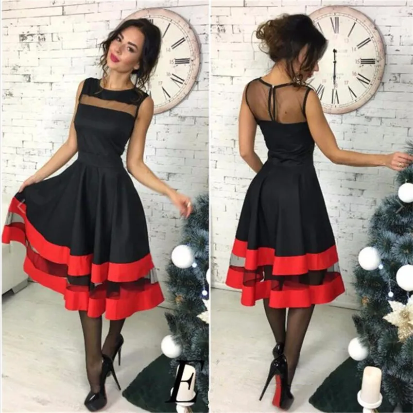 

Women Dresses 2019 summer Fashion Sleeveless O-neck Sexy A-line Dress Women Mesh Elegant Cute Dresses Clothing A068