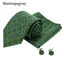 Галстуки mantieqingway для мужчин s Галстук платок Запонки набор для мужчин жениха шеи галстуки повседневные деловые костюмы запонки