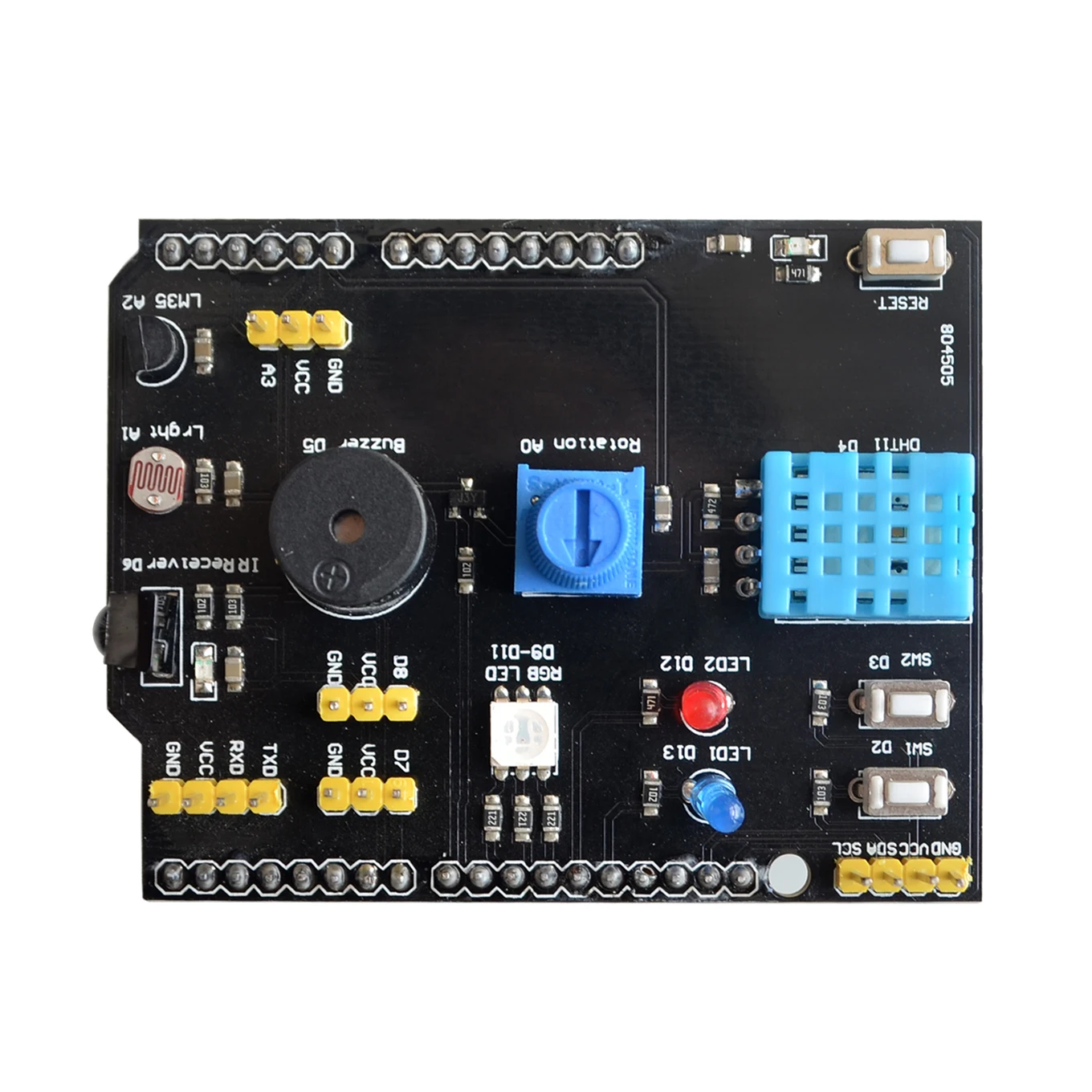 DHT11 LM35 датчик температуры и влажности Многофункциональный Плата расширения адаптер для Arduino UNO R3 RGB светодиодный ИК-приемник зуммер IEC