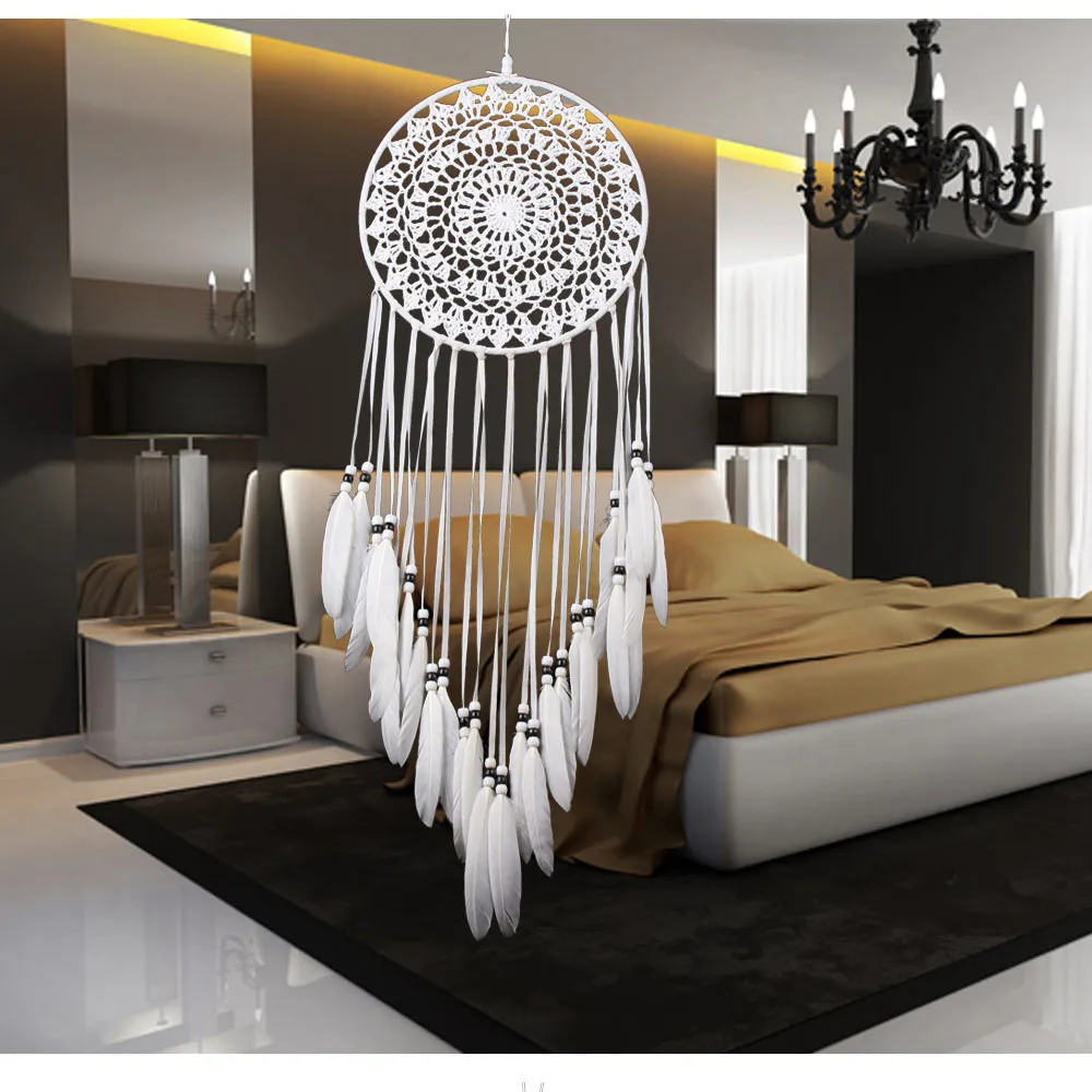 

Handmade Dream Catcher Feathers Decoration For Car Wall Hanging Room Home Decor nursery decor Scandinavian style nordic style ki
