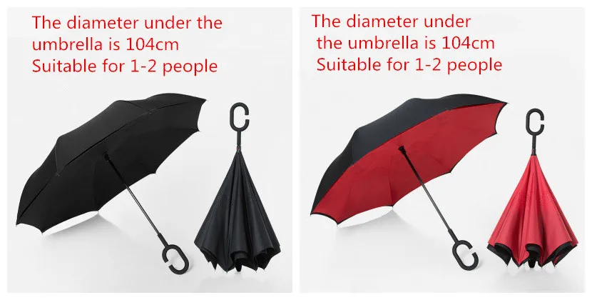 10.Folding Reverse Umbrella Double Layer Inverted Windproof Car rain Women men kids Umbrellas C-Hook Hands sun parasol