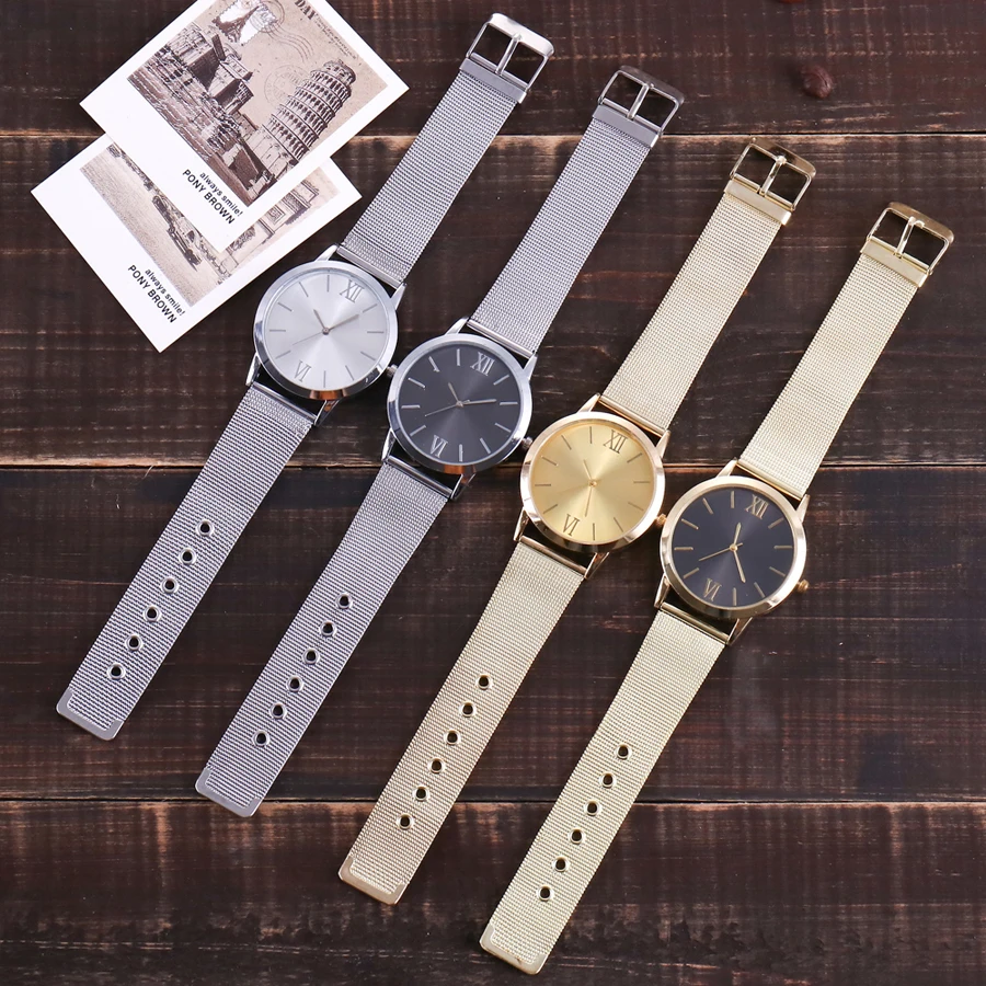 Vansvar брендовые модные часы с сетчатым ремешком роскошные женские часы из нержавеющей стали повседневные кварцевые наручные часы Relogio Feminino