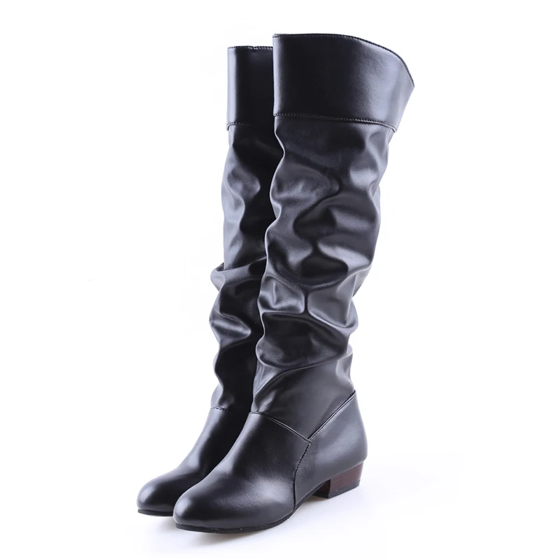 Модная женская обувь; коллекция года; весенние сапоги; Botas; женские эластичные сапоги из искусственной кожи; женские сапоги до колена в римском стиле; Цвет черный, белый