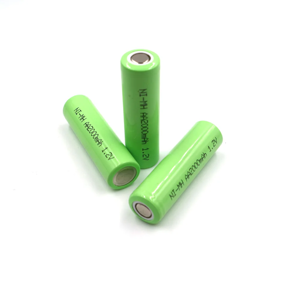 AA 2000mAh 10 pieces 2.0Ah Flat Battery Flush-Head Battery Ni-Mh Discharge 1C Rechargeable Vacuum Cleaner Battery Cells