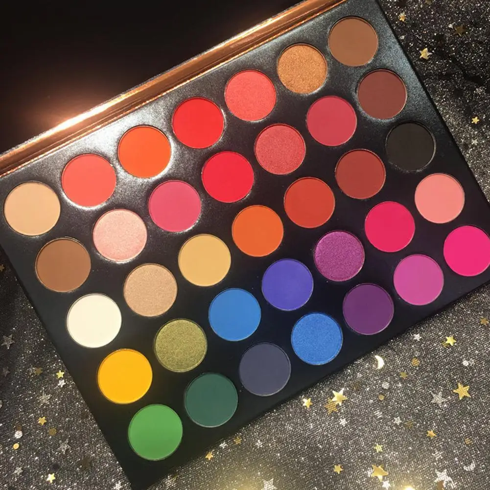 

BEAUTY GLAZED 35 Colors Shades Eyeshadow Palette Diamond Highlighter Shimmer Matte Eyeshadow Pallete Smoky Pigmnet Eye Shadow