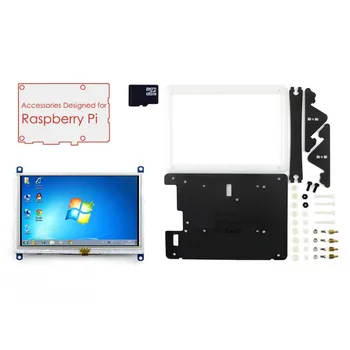 

Raspberry Pi Display 5 inch HDMI LCD 800*480 Touch Screen Support Various Systems+Bicolor Case+16GB Micro SD Card=RPi Acce E