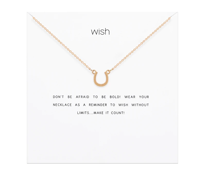 

Sparkling Do not be afraid Wish Horseshoe Pendant necklace Clavicle Chains Necklace Women FOMALHAUT Jewelry