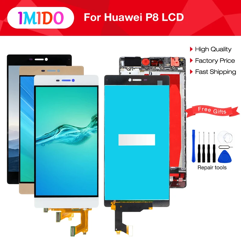 

5.2" AAA Quality LCD+ Frame For HUAWEI P8 Display Touch Screen P8 Display Digitizer For Huawei P8 LCD GRA-L09 Replacement Parts