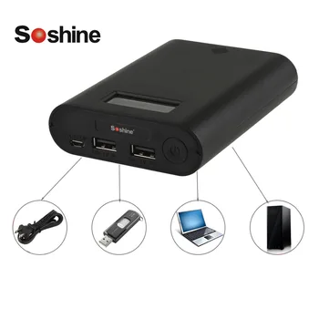 

Soshine E3S LCD Display Replaceable Batteries Power Bank Professional Charger for 4 Pieces 18650 Batteries Black High Quality!
