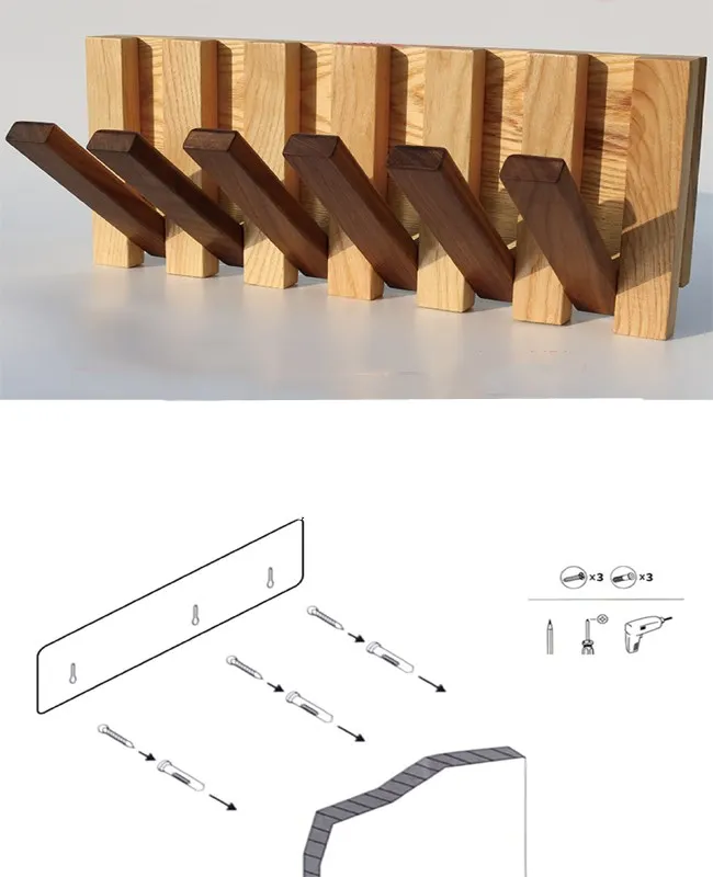 Креативные Крючки из натурального дерева, настенная вешалка для пальто, вешалка для одежды, семейная настенная вешалка с роялями, крючок для хранения, вешалка для полотенец
