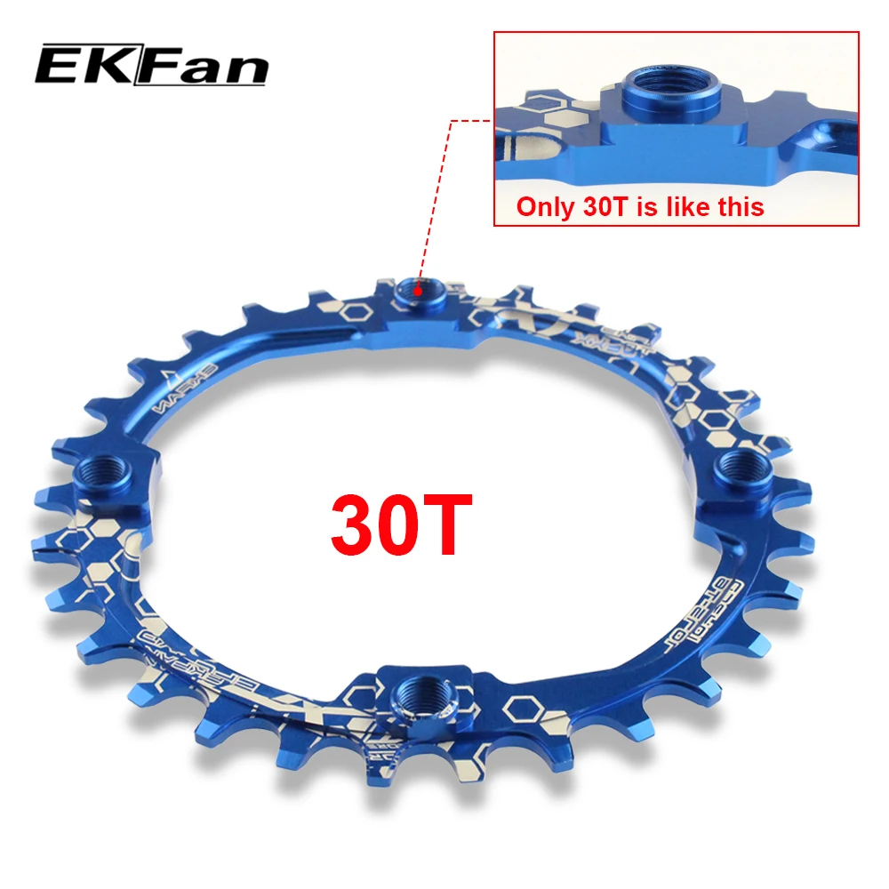 EKFan 104BCD многоцветный XT Овальный Круглый 30T 32T 34T 36T круглая шатунная пластина узкая широкая MTB велосипедная цепь