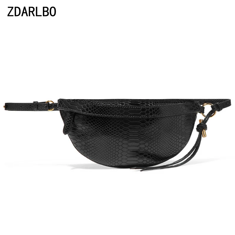 ZDARLBO الأفعى نمط المرأة Crossbody حزام خصر حقيبة Bananka الإناث حزمة مراوح عالية الجودة بو الخصر حزمة مفيد حقيبة صدر للرجال