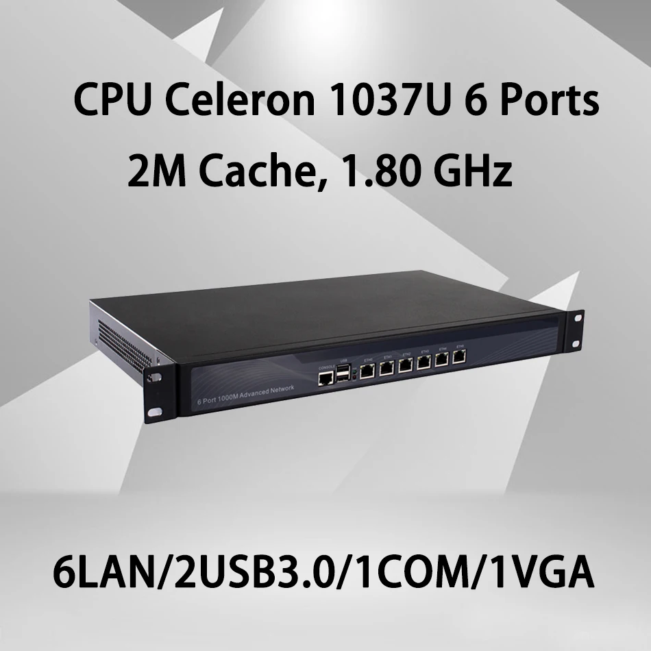 

Firewall Mikrotik Pfsense VPN Network Security Appliance Router PC Intel Celeron 1037U,[HUNSN SA07R],(6LAN/2USB2.0/1COM/1VGA)