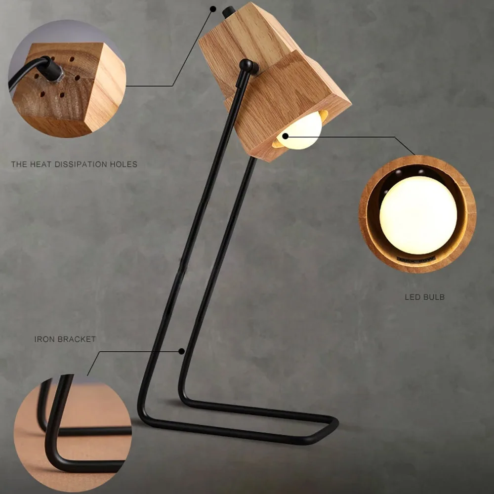 Creative Diy Embles Wooden Desk Light Table Lamp Iron Holder With Creative Diy Embles Wooden Desk Light Table Lamp Iron Holder With Ventilation Holes Bar Study Decor Lights Free Shipping In Lamps From