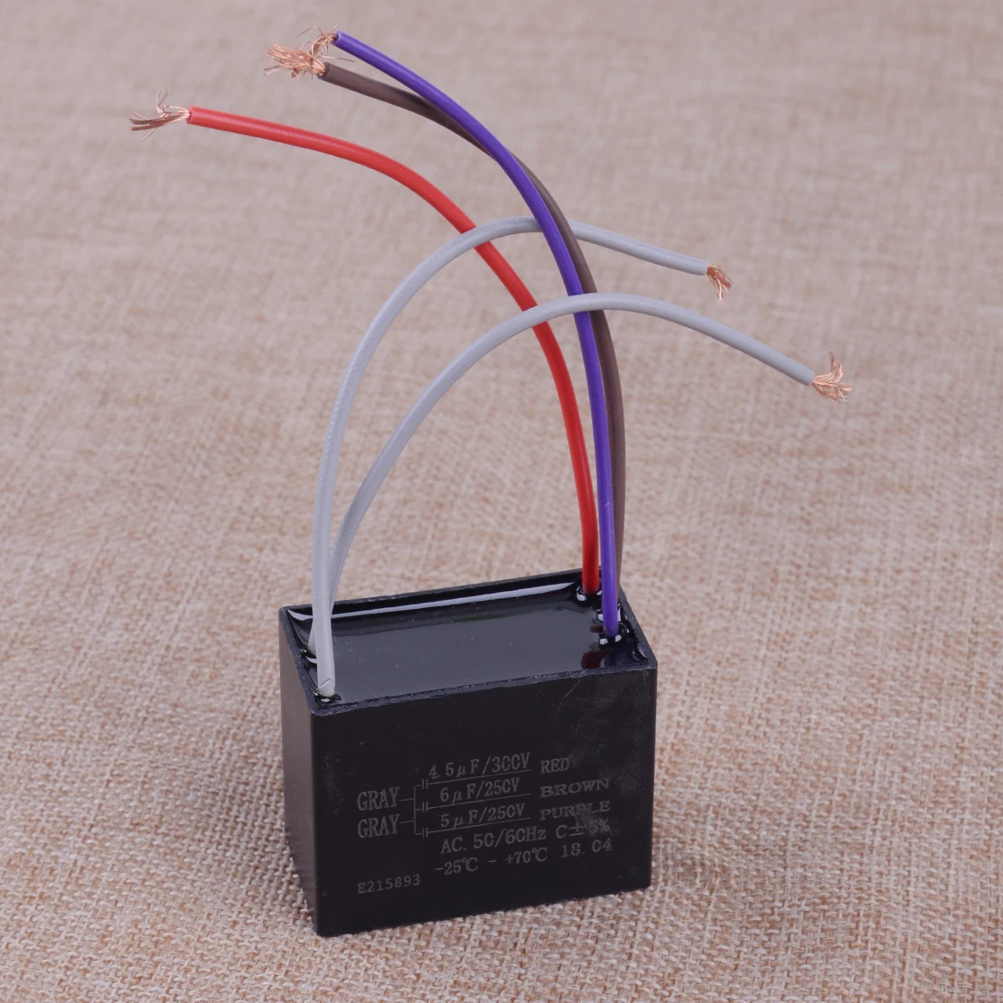 LETAOSK 1Pc Black Plastic Ceiling Fan Capacitor CBB61 4.5uf + 6uf + 5uf 5 WIRE 250V 300V AC 4.8 x 3.9x 3.9cm 50/60Hz Rating|Tool Parts| - AliExpress