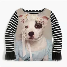 Рубашка для девочек красивые расклешенные Длинные рукава с круглым вырезом Свободные топы для девочек Полосатые блузки принцессы для девочек детские весенне-осенние От 2 до 10 лет