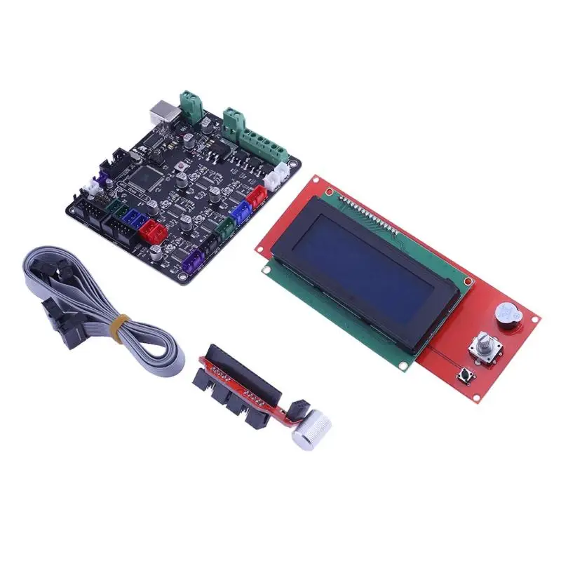 

3D Printer MKS BASE V1.5 Mainboard 2004 LCD Display Compatible Ramps1.4 with L Shape Adapter+ Grey Flex Cable+ USB Cable