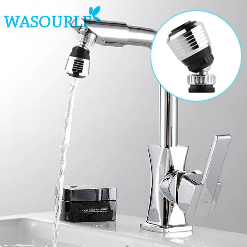 

WASOURLF two function bubble device plastic Faucet adapt 360 degree tap water saving aerator 24mm male thread chrome plated