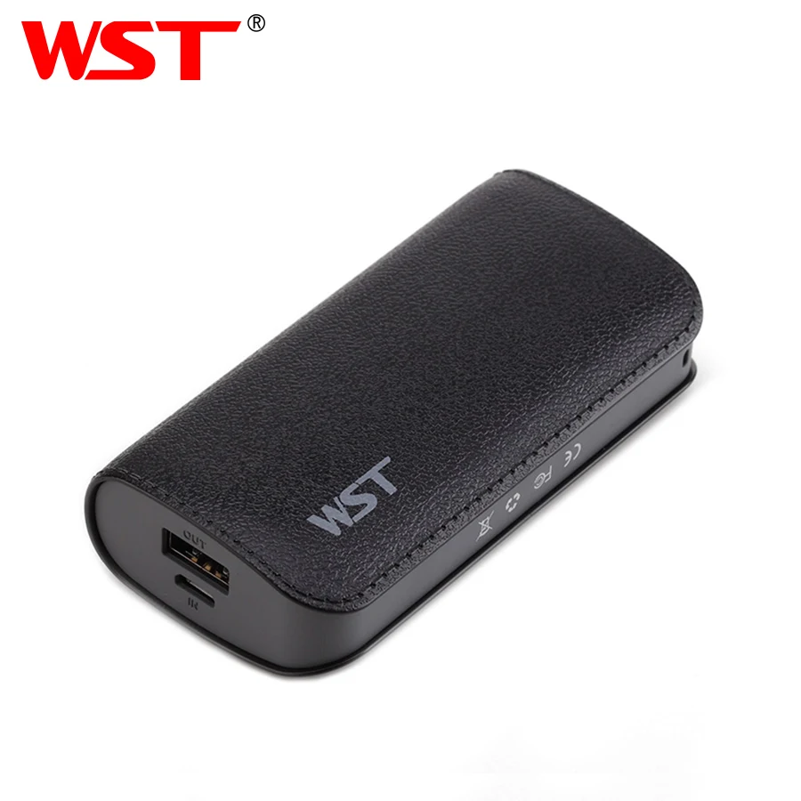 WST Portable Power Banks PoverBank Battery Pack Mobile External Battery Power Bank For iPhone 6 Samsung Phone 5200mAh Powerbank - Цвет: Черный