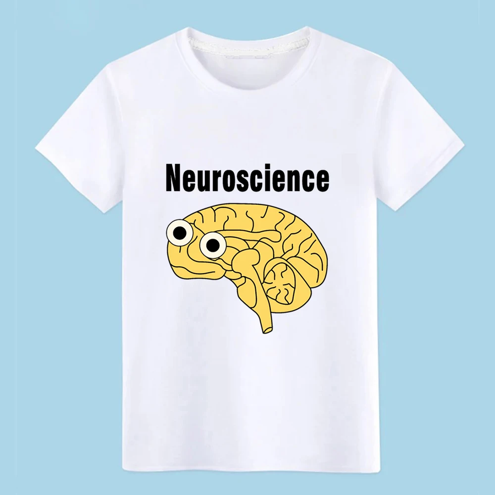 Для Мужчин's неврологии мозг Футболка дизайнерская футболка рубашка S-3xl Стандартный Сумасшедший стиль Демисезонный семейная рубашка - Цвет: White