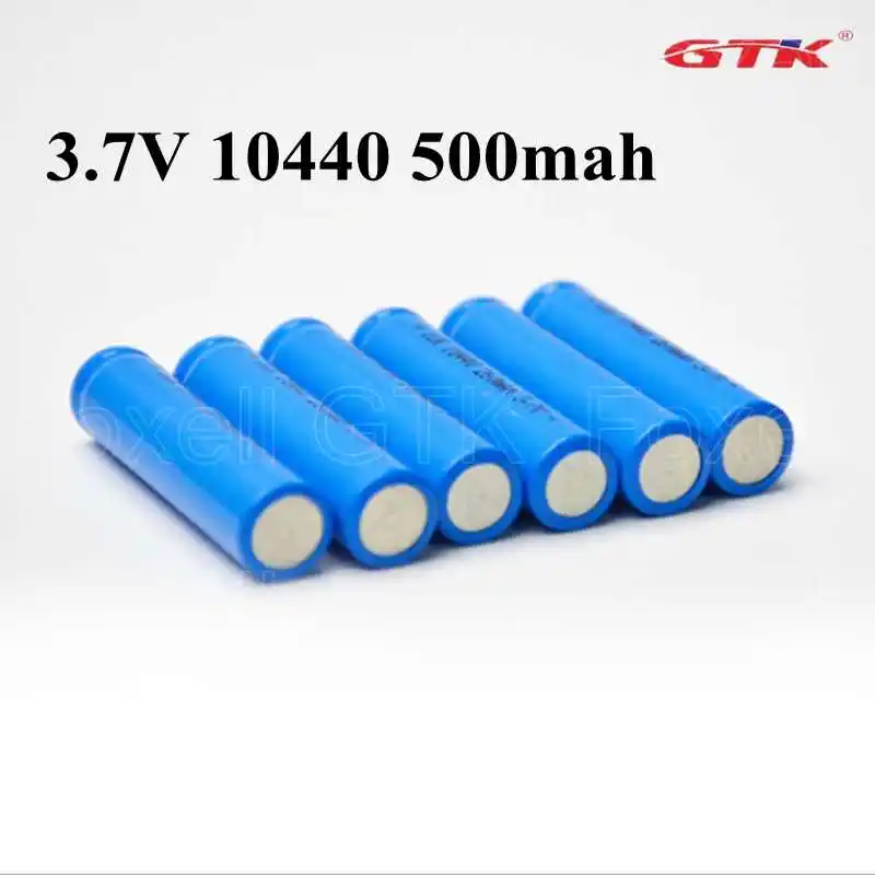 6pcs 100 original 10440 aaa 500mah 3.7v li ion rechargeable battery for laser pointer, voice