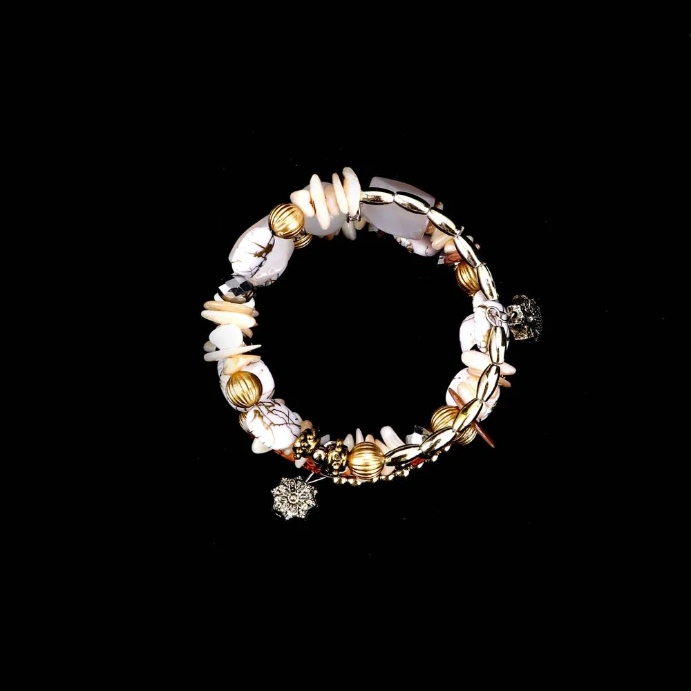 Best Woman Boho Multilayer Beads Charm Bracelets for Women Vintage Crystal Resin Stone Bracelets Fashion Bangles Ethnic Jewelry