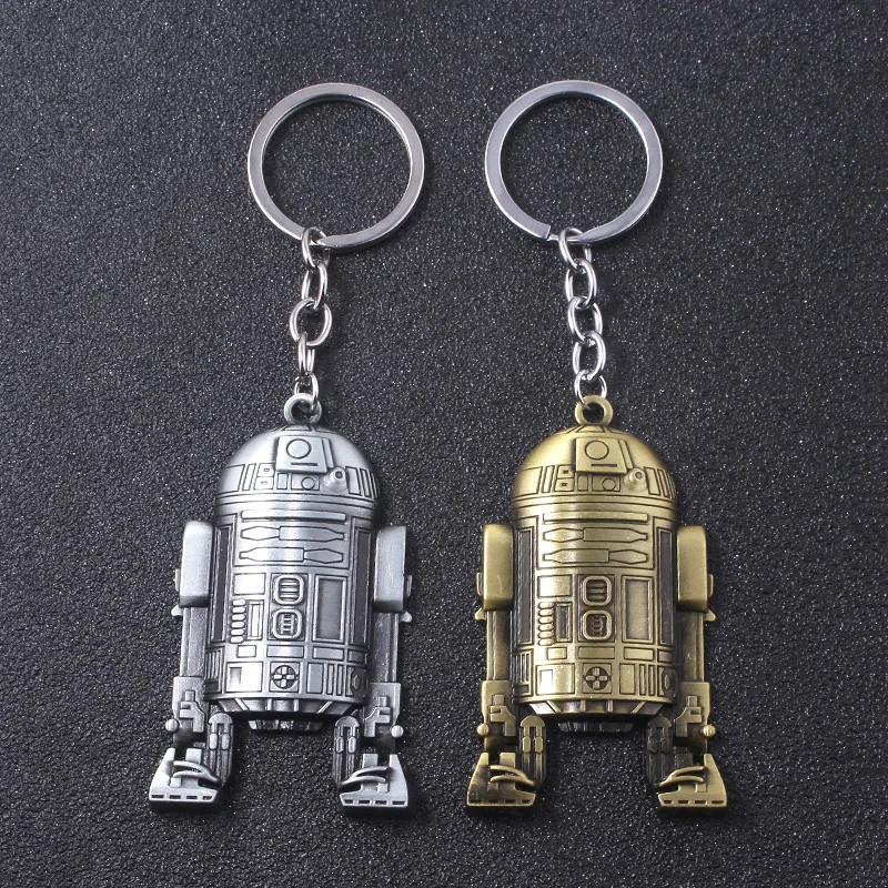 3D Star Wars Robot R2D2 Pendants keychain Metal Keyring Men Boys Gift Star Wars
