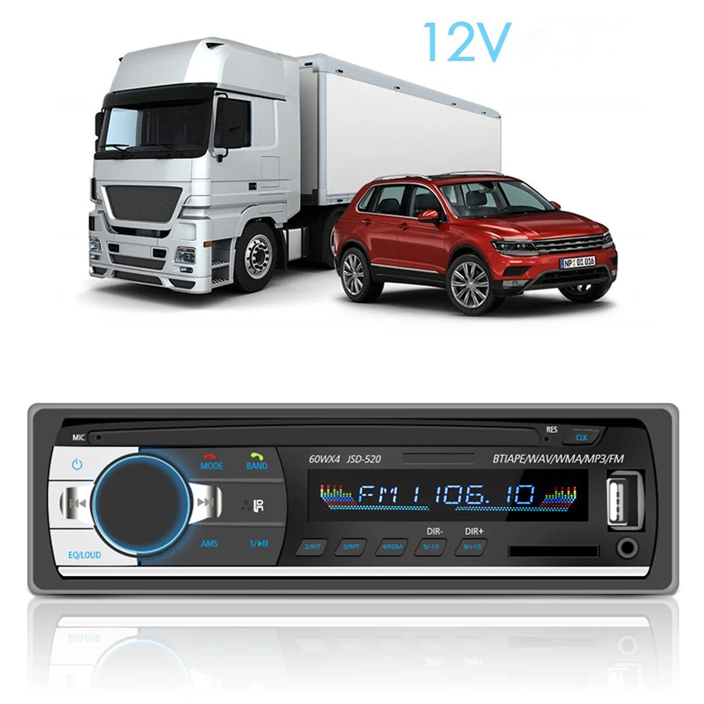 

1PC Bluetooth Car Stereo Receiver Auto radio 1 din Car Mp3 player USB FM Tuner Multimedia Auto subwoofer Electronics for car