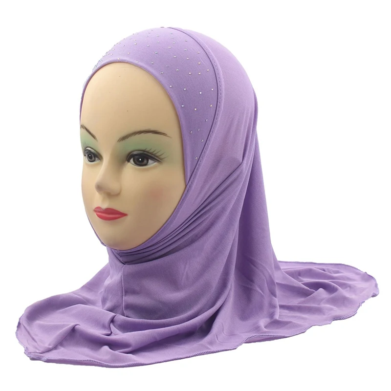 11 Цвета девочек мусульманские Красивая хиджаб исламский, арабский шарф шаль с цветочным узором около 45 см для детей возрастом от 2 до 5 лет, одежда для девочек - Цвет: PP
