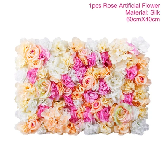 40x60 см Искусственный Шелковый цветок розы Шампанское Декор цветок для свадебного украшения цветок настенный романтический свадебный фон Декор - Цвет: Style 1