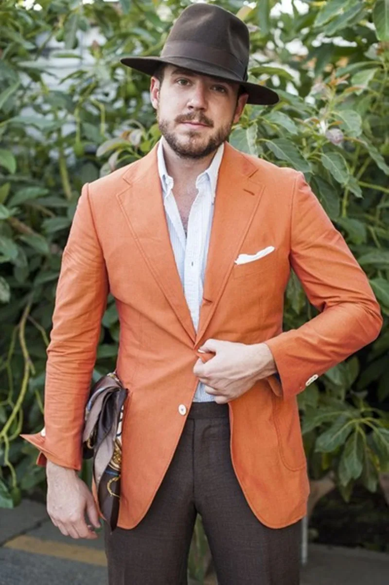 Orange blazer for men Clearance