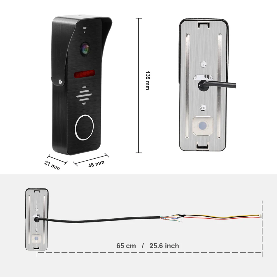 HomeFong видеодомофон проводной видеодомофон встроенный источник питания 7 дюймов монитор 130 градусов широкий угол дверной звонок Обнаружение движения