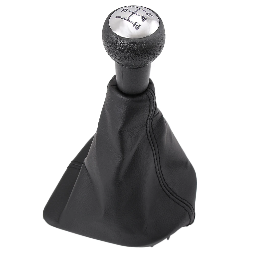 

New Car Gear Shift Knob With Leather Boot Chrome Cap For PEUGEOT 207 307 607 608 CITROEN C4 C5 XSARA