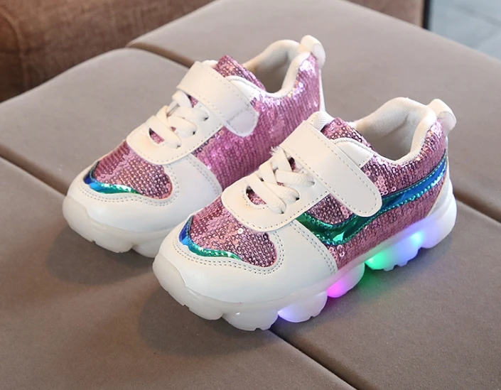 

MXHY 2019 New Spring Autumn Winter High Children's Sneakers Led Light Stars Breathable Fashion Boys Sports Girls Flat Kids shoes