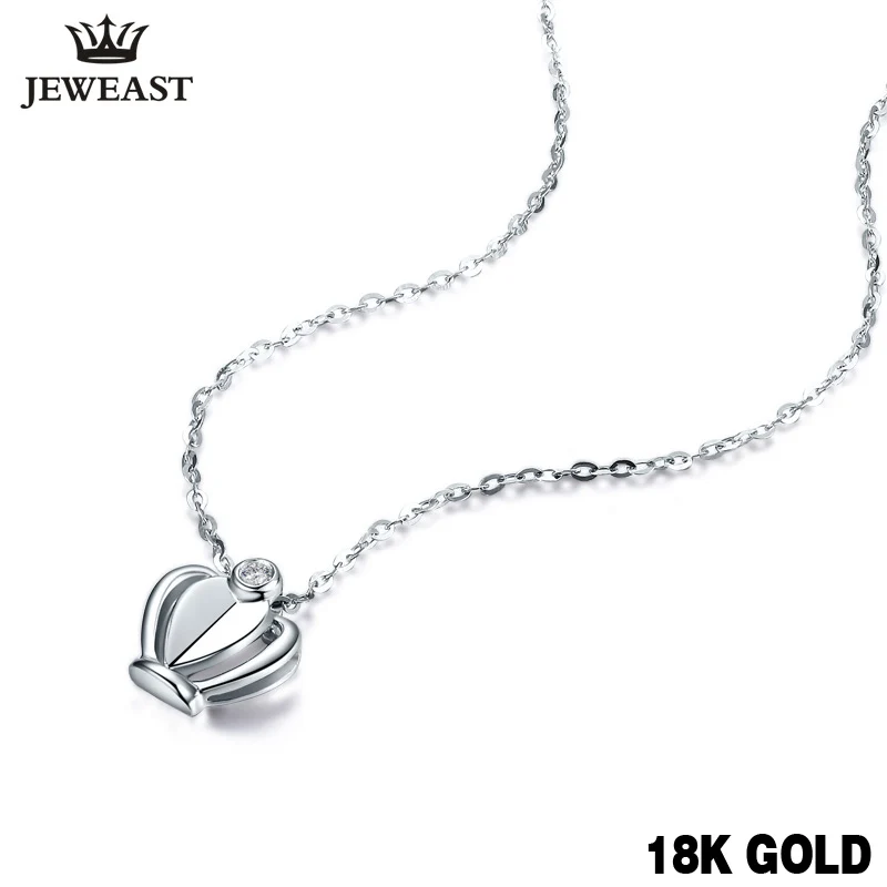 18k-gold-diamond-necklace-pendant-crown-women-miss-girl-gift-chain