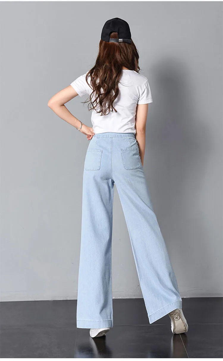 Шеран Высокая Талия свободные широкие брюки джинсы брюки для Для женщин новые джинсы женские брюки синий плюс Размеры женский Повседневное брюки