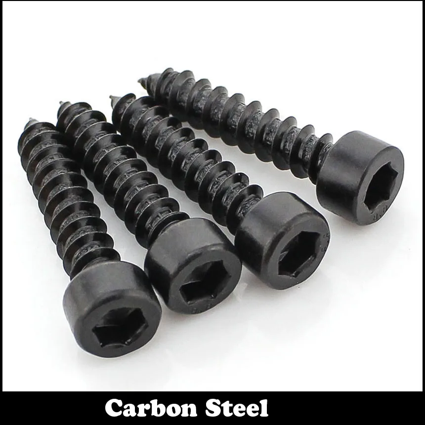 30pcs M4 30mm M4*30 Inner Hex Hexagon Socket Self Tapping 8 Grade Carbon Steel Black Model Screw