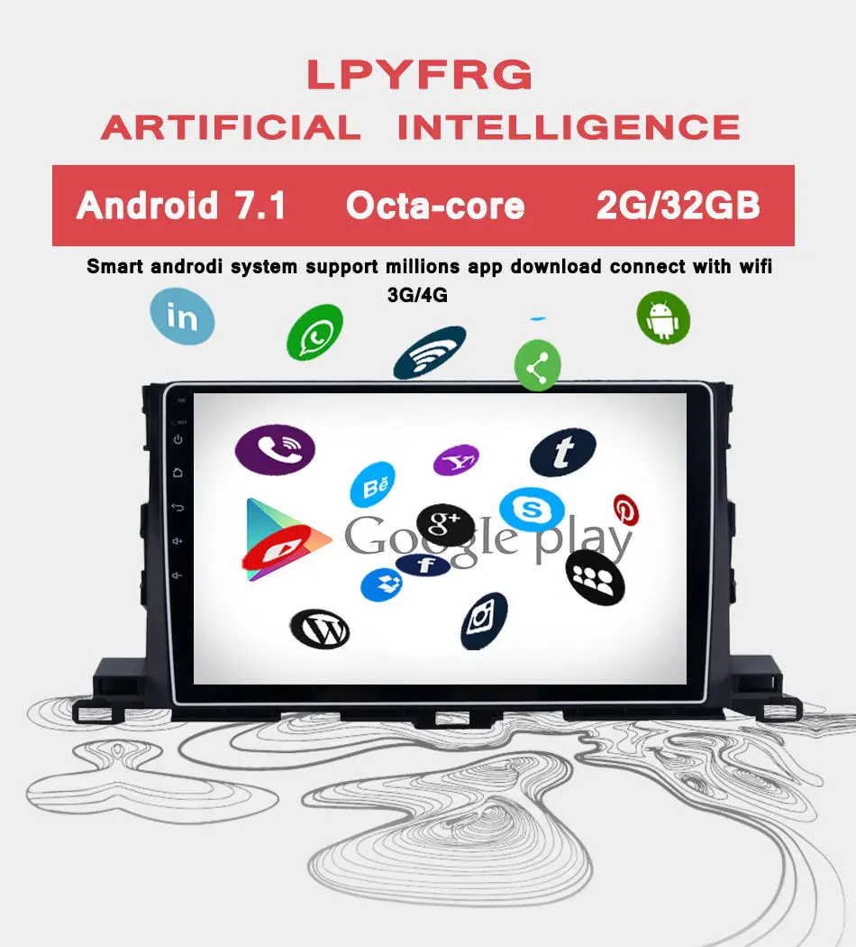 Discount Car Android 9.0 DVD System For Toyota Highlander 2014-2019 Autoradio Car Radio Stereo GPS Navigation Multimedia Audio Full Map 4 Discount Car Android 9.0 DVD System For Toyota Highlander 2014-2019 Autoradio Car Radio Stereo GPS Navigation Multimedia Audio Full Map 4