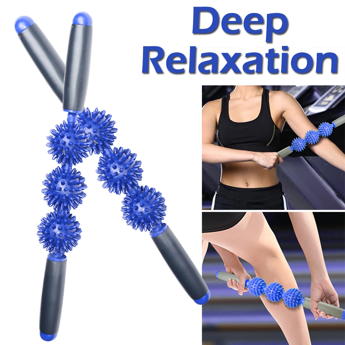 17 inch Gym Muscle Massage Roller Yoga Stick Body Massage Relax Tool