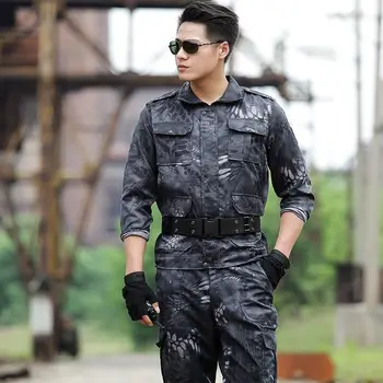 

Military Uniform Black Hawk Python Uniforme Military Tactical Combat Jacket Cargo Pants Suit CS Fardas Militar Army Clothing Men