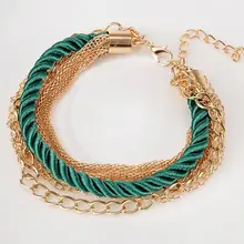 Handmade Chain Link Bracelets For Women Charm Bangle candy color Bracelet Vintage women fashion accessories Jewelry Bracelets