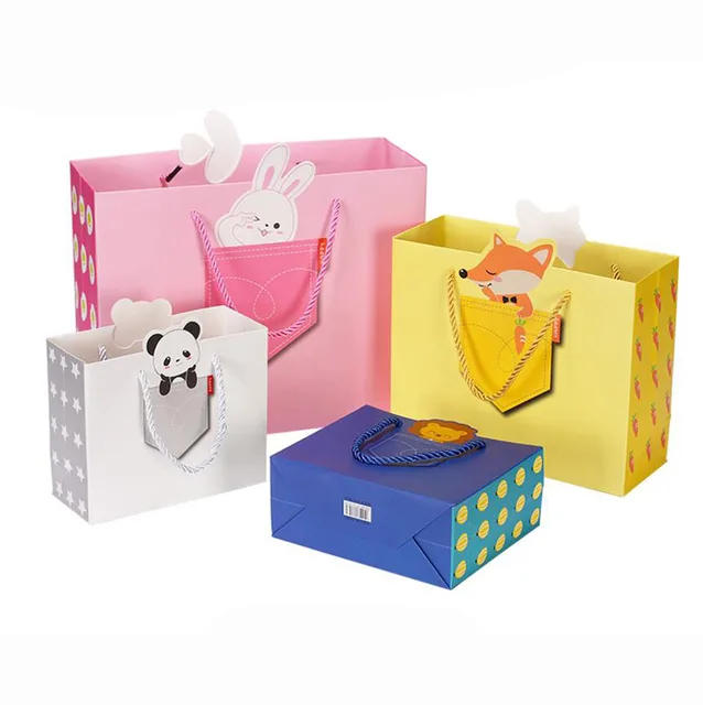 20 Pack Pink Cute Cartoon Gift Paper Packaging Bag For Baby Kids 20 Pack Pink Cute Cartoon Gift Paper Packaging Bag For Baby Kids Birthday Party Kingarden