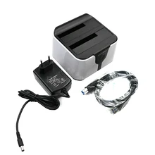 dual bay hdd docking station clone function sata 2 hd case 3.5 2.5 inch usb 3.0 5 gbps 4TB hard disk box HDD SSD reading device