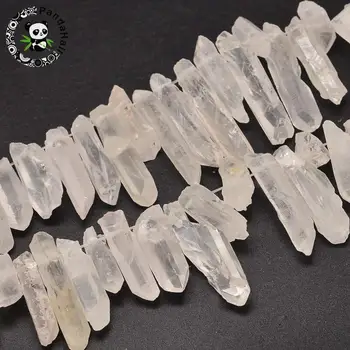 

Tusk Nuggets Natural Crystal Beads Strands, Dyed, Clear, 6~9x18~26mm, Hole: 1mm about 46pcs/strand, 16"