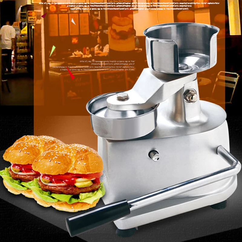 

Manual Press Burger Patty Machine 100mm/130mm Size Hamburger Meat Maker Round Meat Processor Commercial Kitchen Tool