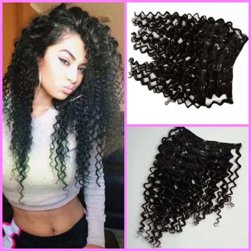 Peruvian 4c Hair Extension 120g Deep Curly Clip In Natural Color